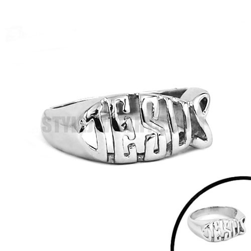 Silver Craved Word Ring Stainless Steel Women Ring SWR0612 - Click Image to Close